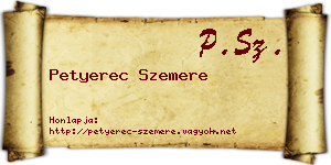 Petyerec Szemere névjegykártya